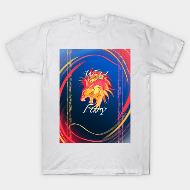 Wild Fury Fire Lion with deco T-Shirt by Animalistics